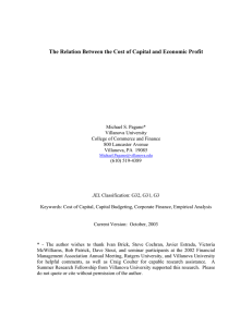 The Relation Between the Cost of Capital and Economic Profit