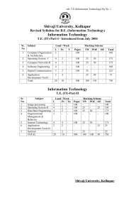 Shivaji University, Kolhapur Information Technology Revised Syllabus for B.E. (Information Technology)