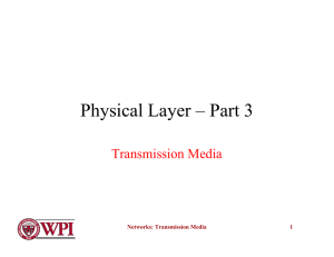 Physical Layer – Part 3 Transmission Media Networks: Transmission Media 1