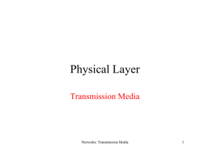 Physical Layer Transmission Media Networks: Transmission Media 1