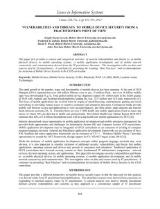 Issues in Information Systems Volume XII, No. 2, pp 181-193, 2011