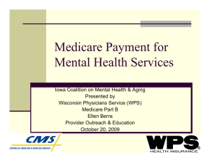 Medicare Payment for Mental Health Services