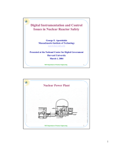Digital Instrumentation and Control Issues in Nuclear Reactor Safety