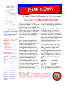 FUSE NEWS February and March Meeting Info