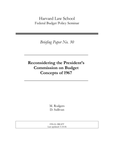 Harvard Law School  Briefing Paper No. 30 Reconsidering the President’s