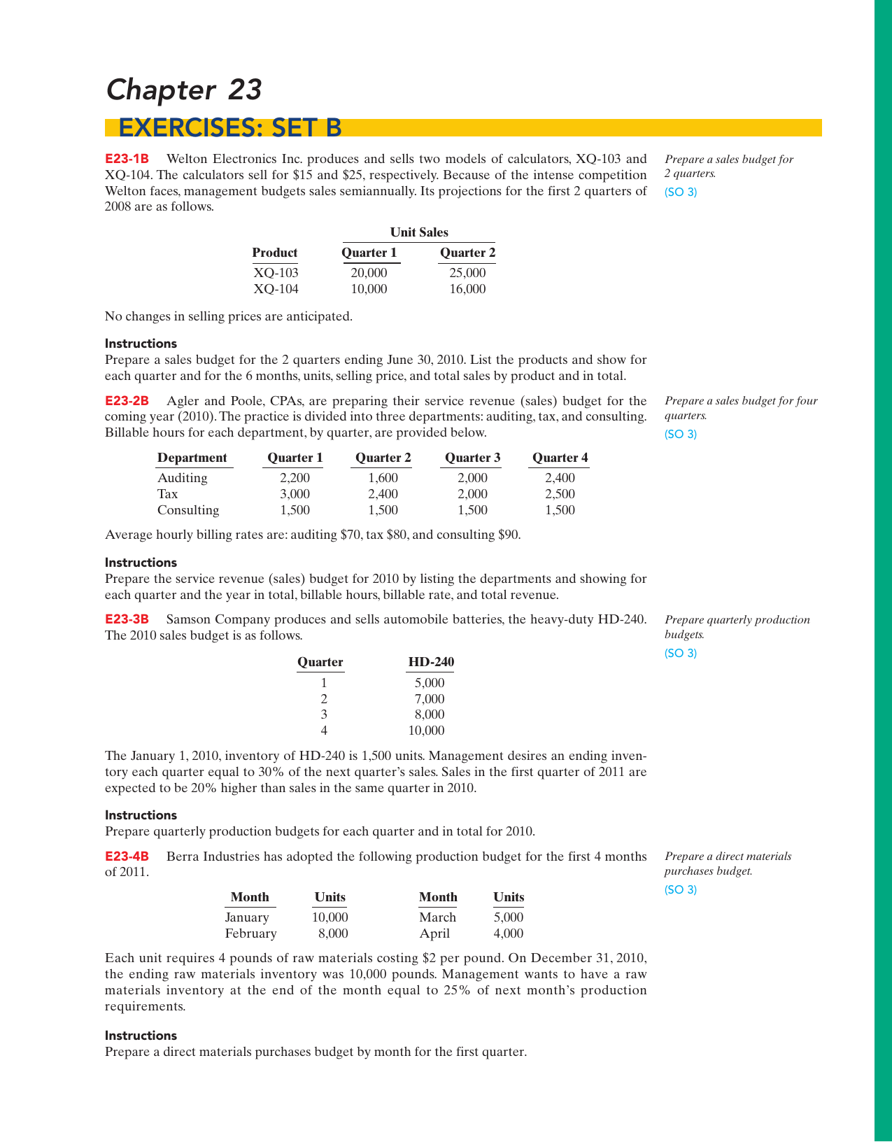 Chapter 23 EXERCISES: SET B