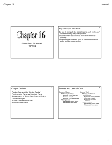 Chapter 16 June 04 Key Concepts and Skills