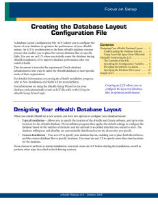 Creating the Database Layout Configuration File Focus on Setup Contents