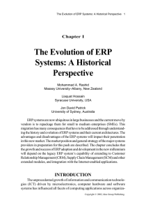 The Evolution of ERP Systems: A Historical Perspective Chapter I