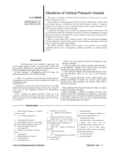 Vibrations of Vertical Pressure Vessels C. E. FREESE