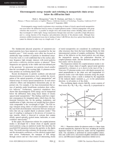 Electromagnetic energy transfer and switching in nanoparticle chain arrays