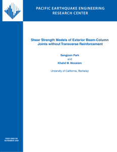PACIFIC EARTHQUAKE ENGINEERING RESEARCH CENTER Shear Strength Models of Exterior Beam-Column