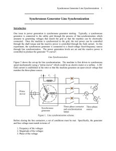 Synchronous Generator Line Synchronization