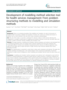 Development of modelling method selection tool