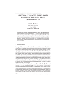 UNEQUALLY SPACED PANEL DATA REGRESSIONS WITH AR(1) DISTURBANCES B