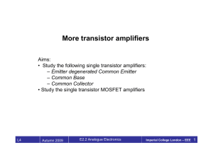 More transistor amplifiers