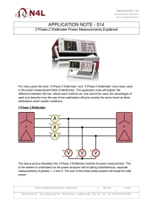 APPLICATION NOTE - 014  3 Phase 2 Wattmeter Power Measurements Explained