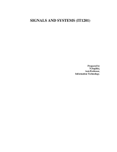SIGNALS AND SYSTEMS (IT1201) Prepared by N.Sugitha,