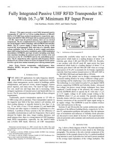 Fully Integrated Passive UHF RFID Transponder IC With 16.7- , Member, IEEE,