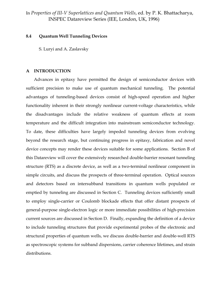 Properties of IIIV Superlattices and Quantum Wells