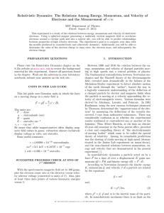 Relativistic Dynamics: The Relations Among Energy, Momentum, and Velocity of