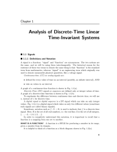 Analysis of Discrete-Time Linear Time-Invariant Systems Chapter 1 1.1 Signals