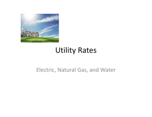 Utility Rates Electric, Natural Gas, and Water