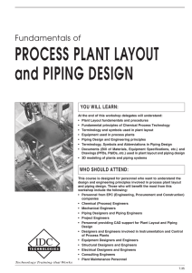 PROCESS PLANT LAYOUT and PIPING DESIGN Fundamentals of YOU WILL LEARN:
