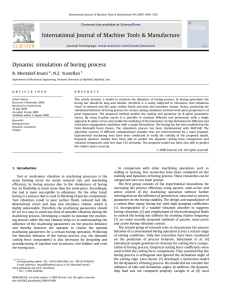 Dynamic simulation of boring process B. Moetakef-Imani , N.Z. Yusseﬁan