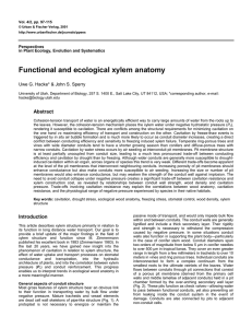 Functional and ecological xylem anatomy  Perspectives