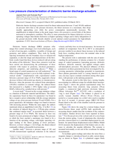 Low pressure characterization of dielectric barrier discharge actuators y