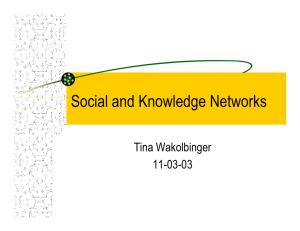 Social and Knowledge Networks Tina Wakolbinger 11-03-03