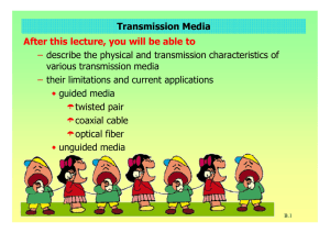 Transmission Media After this lecture, you will be able to –