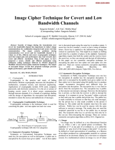 Image Cipher Technique for Covert and Low Bandwidth Channels