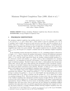 Minimum Weighted Completion Time (1999; Afrati et al.)