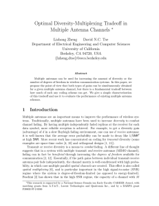 Optimal Diversity-Multiplexing Tradeoff in Multiple Antenna Channels
