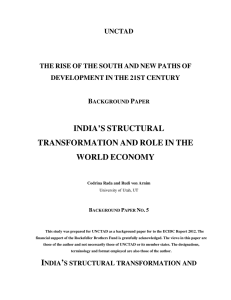 INDIA’S STRUCTURAL TRANSFORMATION