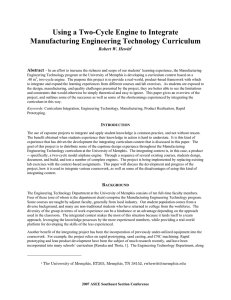Using a Two-Cycle Engine to Integrate Manufacturing Engineering Technology Curriculum