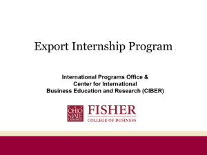 Export Internship Program International Programs Office &amp; Center for International
