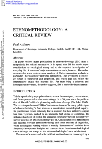 ETHNOMETHODOLOGY: A CRITICAL  REVIEW