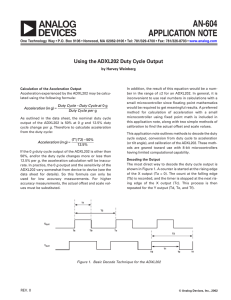 a AN-604 APPLICATION NOTE Using the ADXL202 Duty Cycle Output