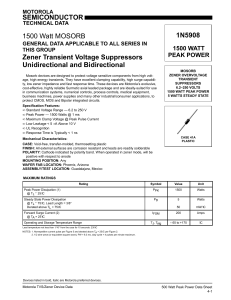 SEMICONDUCTOR 1N5908 Zener Transient Voltage Suppressors Unidirectional and Bidirectional
