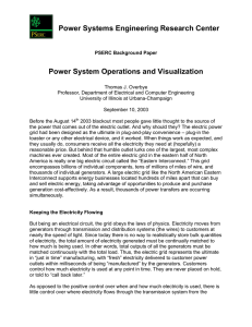 Power Systems Engineering Research Center Power System Operations and Visualization