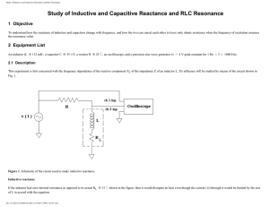 Study of Inductive and Capacitive Reactance and RLC Resonance
