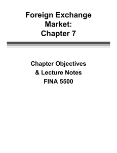 Foreign Exchange Market: Chapter 7 Chapter Objectives