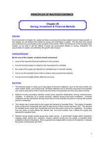 PRINCIPLES OF MACROECONOMICS  Chapter 26 Saving, Investment &amp; Financial Markets