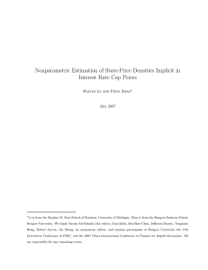 Nonparametric Estimation of State-Price Densities Implicit in Interest Rate Cap Prices