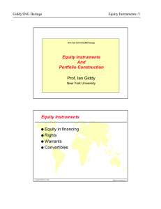 Equity Instruments And Portfolio Construction Prof. Ian Giddy