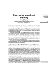 The cost of vocational training Mun C. Tsang The cost of