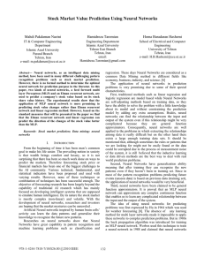 Stock Market Value Prediction Using Neural Networks Mahdi Pakdaman Naeini Hamidreza Taremian